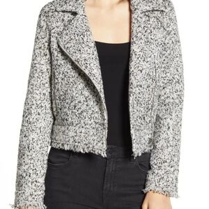 cupcakes & cashmere Black and White Tweed Zip-Front Jacket
